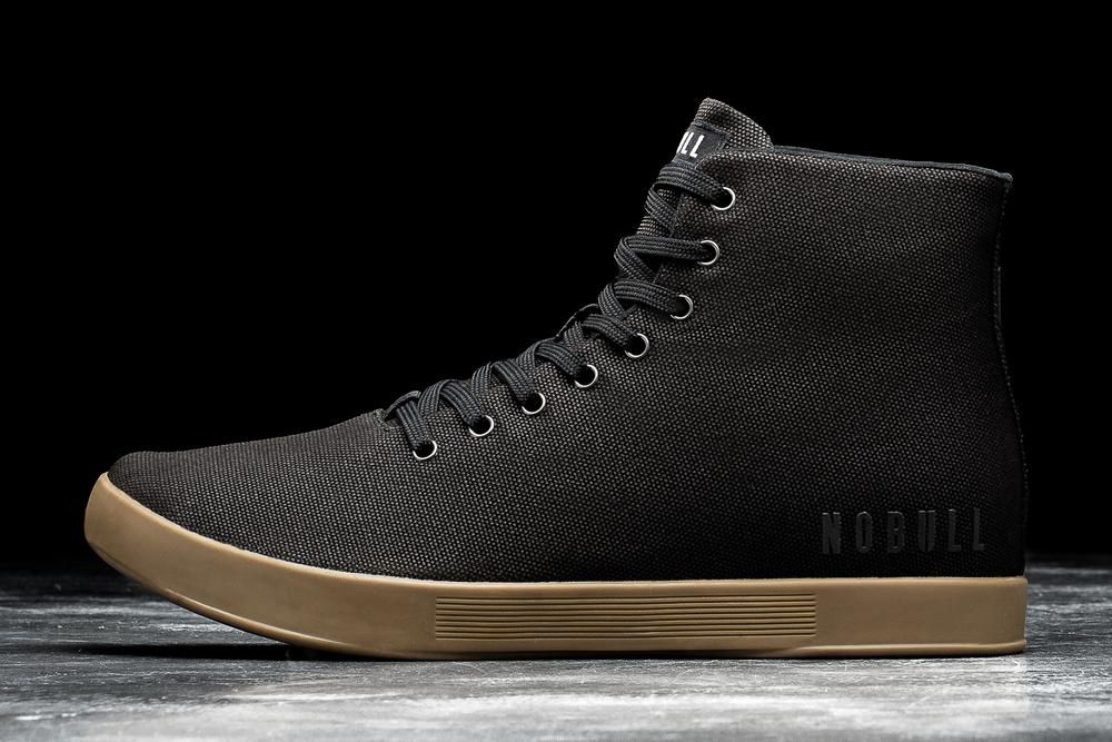 Baskets Montantes NOBULL Femme Noir - Chaussures NOBULL High-Top Gum Canvas,France (2763-QZHBL)